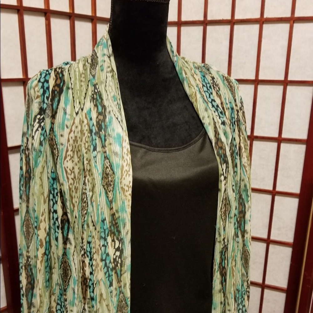 Teal print/black shell-A104